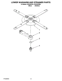 11 - Lower Washarm And Strainer Parts, Optional Parts (Not Included) parts for Kitchenaid Dishwasher KUDC03ITBS3 from AppliancePartsPros.com