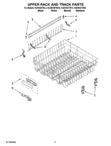 09 - Upper Rack And Track Parts parts for Kitchenaid Dishwasher KUDK03ITBS3 from AppliancePartsPros.com