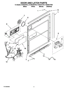 03 - Door And Latch Parts parts for Kitchenaid Dishwasher KUDK03ITBT3 from AppliancePartsPros.com