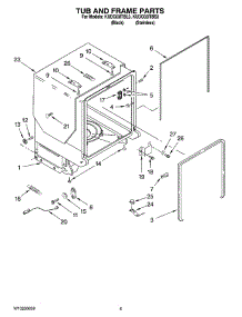 05 - Tub And Frame Parts parts for Kitchenaid Dishwasher KUDC03ITBL3 from AppliancePartsPros.com