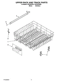 09 - Upper Rack And Track Parts parts for Kitchenaid Dishwasher KUDC03ITBL3 from AppliancePartsPros.com