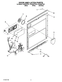 03 - Door And Latch Parts parts for Kitchenaid Dishwasher KUDE03FTBL1 from AppliancePartsPros.com