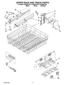 09 - Upper Rack And Track Parts parts for Kitchenaid Dishwasher KUDE03FTSS1 from AppliancePartsPros.com