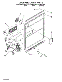 03 - Door And Latch Parts parts for Kitchenaid Dishwasher KUDA03CTWH3 from AppliancePartsPros.com