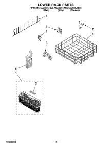 10 - Lower Rack Parts parts for Kitchenaid Dishwasher KUDA03CTBL3 from AppliancePartsPros.com