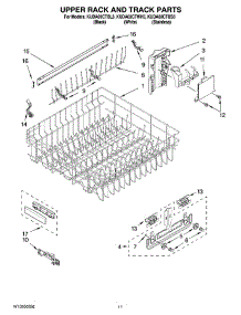 09 - Upper Rack And Track Parts parts for Kitchenaid Dishwasher KUDA03CTWH3 from AppliancePartsPros.com