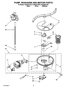 07 - Pump, Washarm And Motor Parts parts for Kitchenaid Dishwasher KUDE03FTBL0 from AppliancePartsPros.com