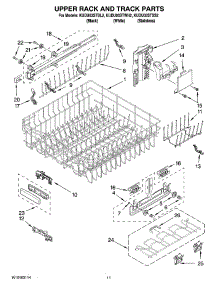 09 - Upper Rack And Track Parts parts for Kitchenaid Dishwasher KUDU03STWH2 from AppliancePartsPros.com