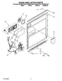 03 - Door And Latch Parts parts for Kitchenaid Dishwasher KUDS03FTSS2 from AppliancePartsPros.com