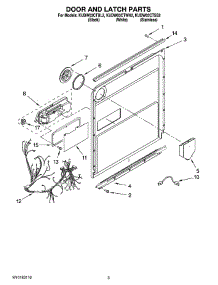 03 - Door And Latch Parts parts for Kitchenaid Dishwasher KUDW03CTBL2 from AppliancePartsPros.com