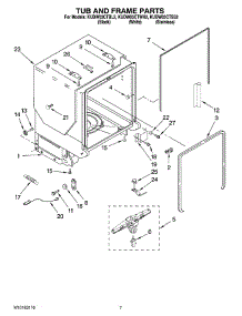 07 - Tub And Frame Parts parts for Kitchenaid Dishwasher KUDW03CTBL2 from AppliancePartsPros.com