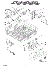 09 - Upper Rack And Track Parts parts for Kitchenaid Dishwasher KUDS03FTBT2 from AppliancePartsPros.com