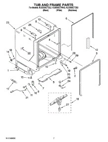 07 - Tub And Frame Parts parts for Kitchenaid Dishwasher KUDS03CTWH2 from AppliancePartsPros.com