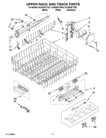 09 - Upper Rack And Track Parts parts for Kitchenaid Dishwasher KUDS03CTWH2 from AppliancePartsPros.com