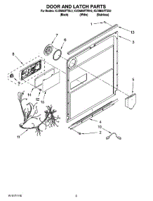 03 - Door And Latch Parts parts for Kitchenaid Dishwasher KUDM03FTBL2 from AppliancePartsPros.com
