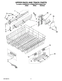 09 - Upper Rack And Track Parts parts for Kitchenaid Dishwasher KUDW03CTSS2 from AppliancePartsPros.com