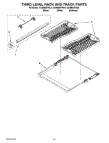 12 - Third Level Rack And Track Parts, Optional Parts (Not Included) parts for Kitchenaid Dishwasher KUDM03FTBL2 from AppliancePartsPros.com