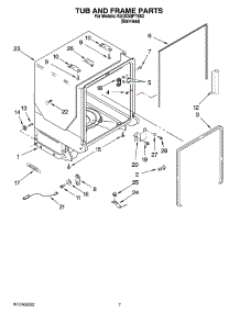 07 - Tub And Frame Parts parts for Kitchenaid Dishwasher KUDC03FTSS2 from AppliancePartsPros.com
