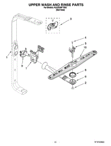 10 - Upper Wash And Rinse Parts parts for Kitchenaid Dishwasher KUDC03FTSS2 from AppliancePartsPros.com