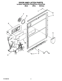 03 - Door And Latch Parts parts for Kitchenaid Dishwasher KUDK03FTBL2 from AppliancePartsPros.com
