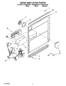 03 - Door And Latch Parts parts for Kitchenaid Dishwasher KUDW03CTBL1 from AppliancePartsPros.com