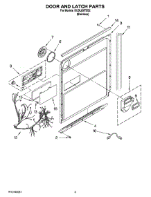 03 - Door And Latch Parts parts for Kitchenaid Dishwasher KUDL03ITSS2 from AppliancePartsPros.com
