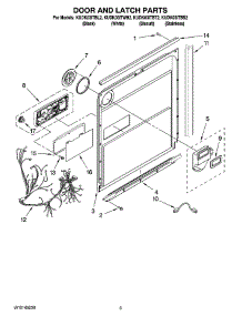 03 - Door And Latch Parts parts for Kitchenaid Dishwasher KUDK03ITBT2 from AppliancePartsPros.com