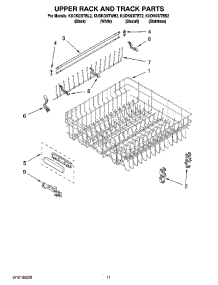 09 - Upper Rack And Track Parts parts for Kitchenaid Dishwasher KUDK03ITBT2 from AppliancePartsPros.com