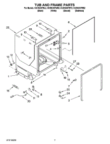 07 - Tub And Frame Parts parts for Kitchenaid Dishwasher KUDK03ITBS2 from AppliancePartsPros.com
