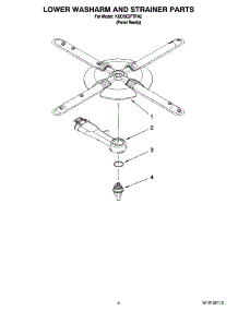 04 - Lower Washarm And Strainer Parts parts for Kitchenaid Dishwasher KUDU03FTPA2 from AppliancePartsPros.com