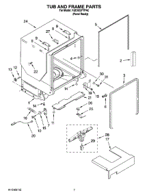 07 - Tub And Frame Parts parts for Kitchenaid Dishwasher KUDU03FTPA2 from AppliancePartsPros.com