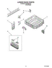 11 - Lower Rack Parts parts for Kitchenaid Dishwasher KUDT03FTPA2 from AppliancePartsPros.com