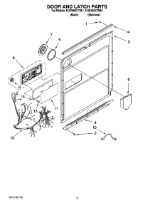 03 - Door And Latch Parts parts for Kitchenaid Dishwasher KUDB03CTBS1 from AppliancePartsPros.com