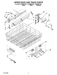 09 - Upper Rack And Track Parts parts for Kitchenaid Dishwasher KUDW03CTWH1 from AppliancePartsPros.com