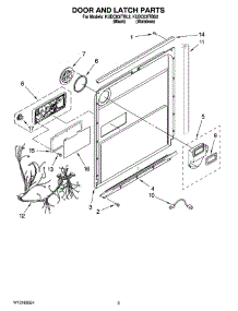 03 - Door And Latch Parts parts for Kitchenaid Dishwasher KUDC03ITBL2 from AppliancePartsPros.com