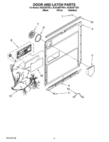 03 - Door And Latch Parts parts for Kitchenaid Dishwasher KUDU03FTWH1 from AppliancePartsPros.com