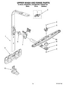 11 - Upper Wash And Rinse Parts parts for Kitchenaid Dishwasher KUDU03FTWH1 from AppliancePartsPros.com
