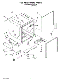 07 - Tub And Frame Parts parts for Kitchenaid Dishwasher KUDX03FTSS1 from AppliancePartsPros.com