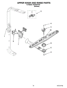 10 - Upper Wash And Rinse Parts parts for Kitchenaid Dishwasher KUDX03FTSS1 from AppliancePartsPros.com
