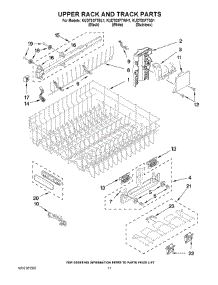 09 - Upper Rack And Track Parts parts for Kitchenaid Dishwasher KUDT03FTBL1 from AppliancePartsPros.com