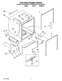 07 - Tub And Frame Parts parts for Kitchenaid Dishwasher KUDT03STSS1 from AppliancePartsPros.com