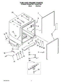 07 - Tub And Frame Parts parts for Kitchenaid Dishwasher KUDB03CTBL1 from AppliancePartsPros.com