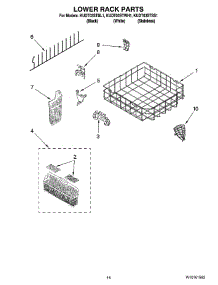 11 - Lower Rack Parts parts for Kitchenaid Dishwasher KUDT03STSS1 from AppliancePartsPros.com