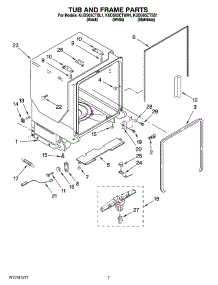 07 - Tub And Frame Parts parts for Kitchenaid Dishwasher KUDS03CTWH1 from AppliancePartsPros.com