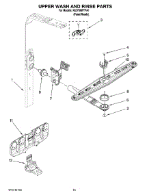 10 - Upper Wash And Rinse Parts parts for Kitchenaid Dishwasher KUDT03FTPA1 from AppliancePartsPros.com