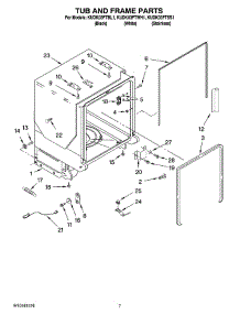 07 - Tub And Frame Parts parts for Kitchenaid Dishwasher KUDK03FTSS1 from AppliancePartsPros.com