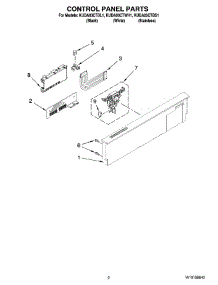 02 - Control Panel Parts parts for Kitchenaid Dishwasher KUDA03CTBL1 from AppliancePartsPros.com