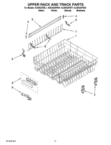 09 - Upper Rack And Track Parts parts for Kitchenaid Dishwasher KUDK03ITBS1 from AppliancePartsPros.com