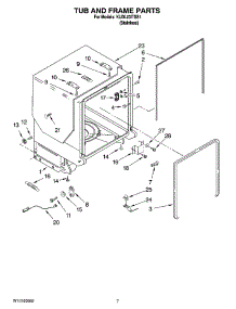 07 - Tub And Frame Parts parts for Kitchenaid Dishwasher KUDL03ITSS1 from AppliancePartsPros.com