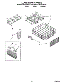11 - Lower Rack Parts parts for Kitchenaid Dishwasher KUDU03STBL1 from AppliancePartsPros.com